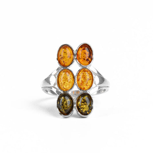 Six Amber Stones Ring