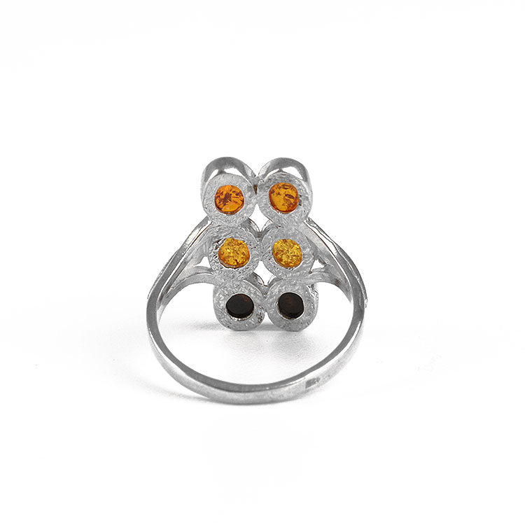 Six Amber Stones Ring