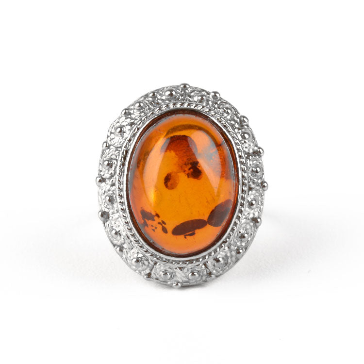 Grandiose Amber Cocktail Ring