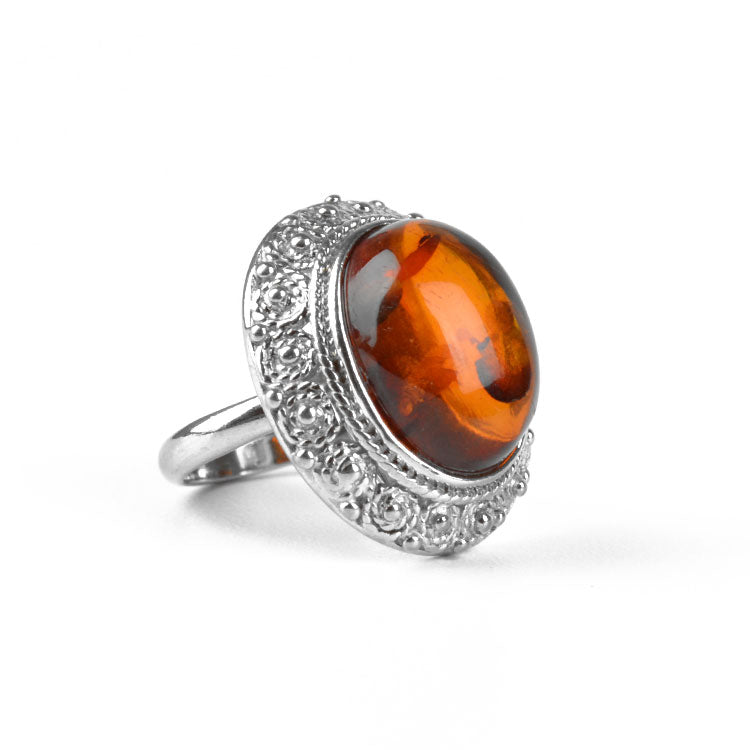 Grandiose Amber Cocktail Ring