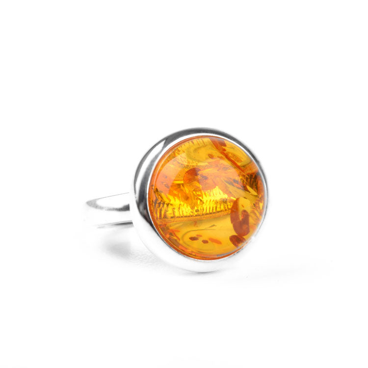 Amber Hemisphere Ring