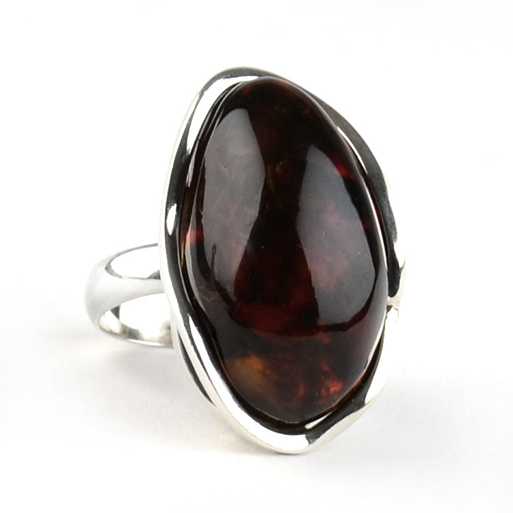 Bold Cherry Amber Ring