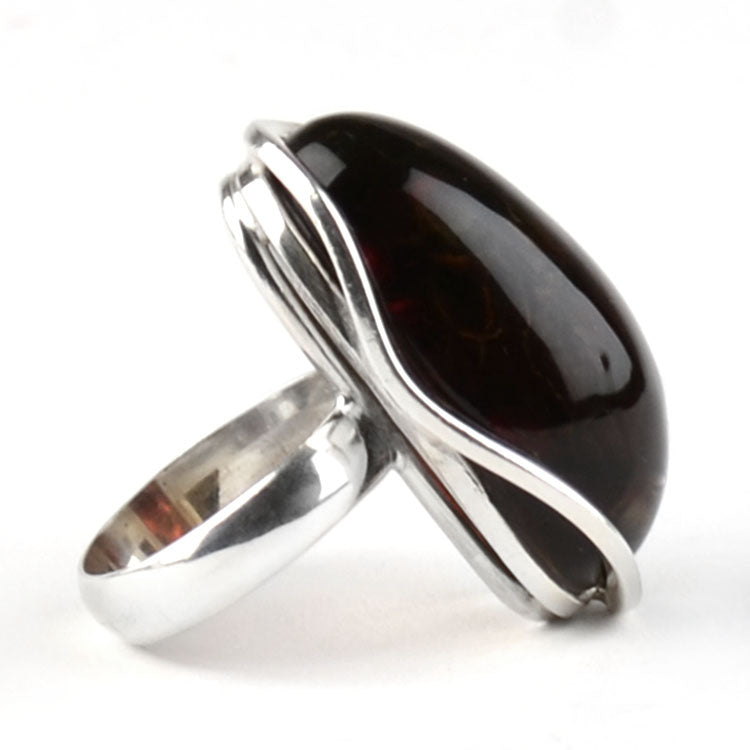 Bold Cherry Amber Ring