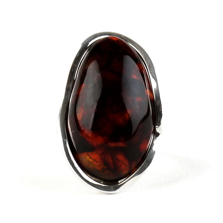 Bold Cherry Amber Ring