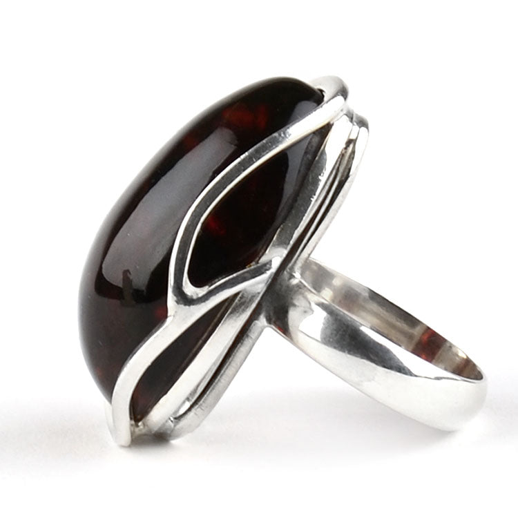 Bold Cherry Amber Ring