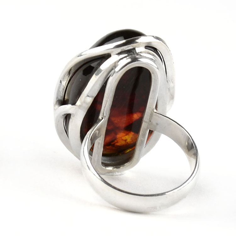Bold Cherry Amber Ring