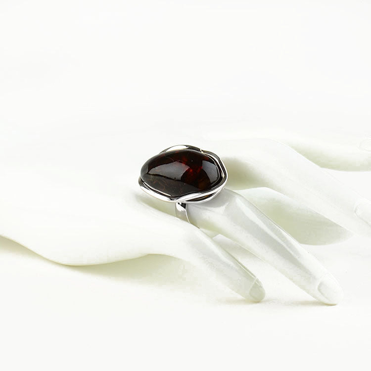 Bold Cherry Amber Ring