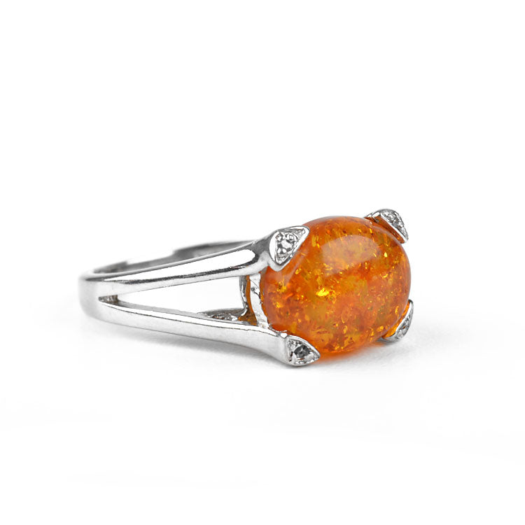 High Crown Amber Setting Ring