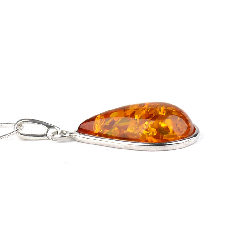 Genuine Amber Teardrop Classic Pendant