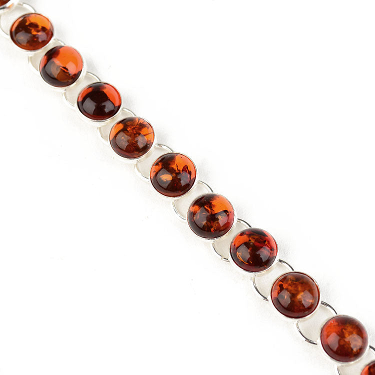 Amber Silver Link Bracelet