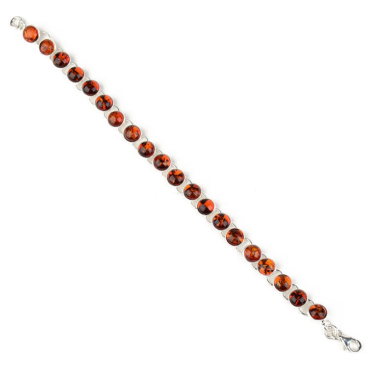 Amber Silver Link Bracelet