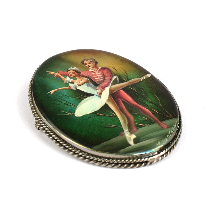 Ballet Dance Mother of Pearl Brooch