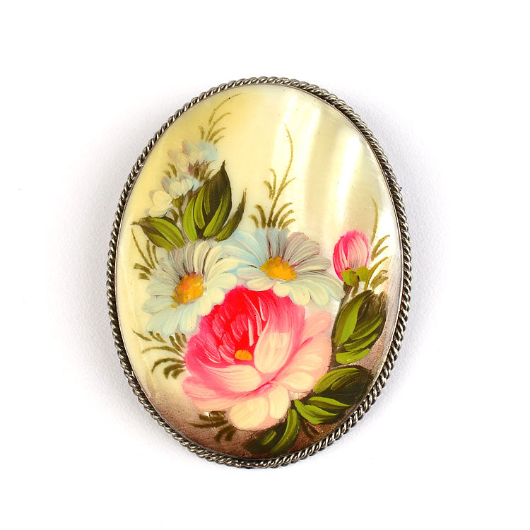 Mother of Pearl Brooch from Russia