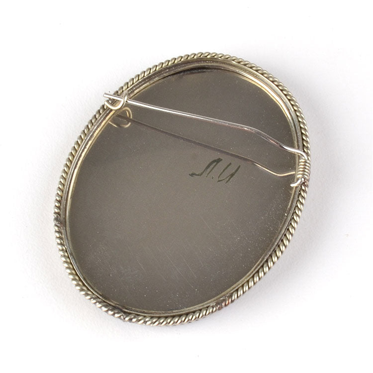 Pink Roses Mother of Pearl Brooch Pin