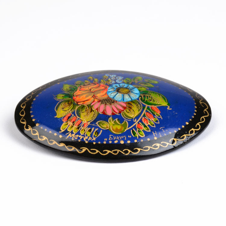 Hand-Crafted Flowers Brooch Pin