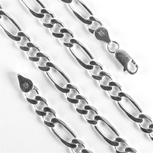 Men's 34" Silver Figaro Links Chain