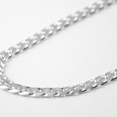 4mm Sparkly Sterling Silver Curb Chain Necklace