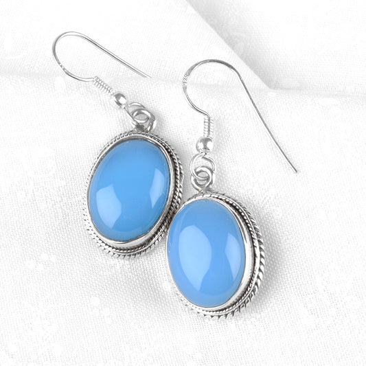 Blue Chalcedony Earrings