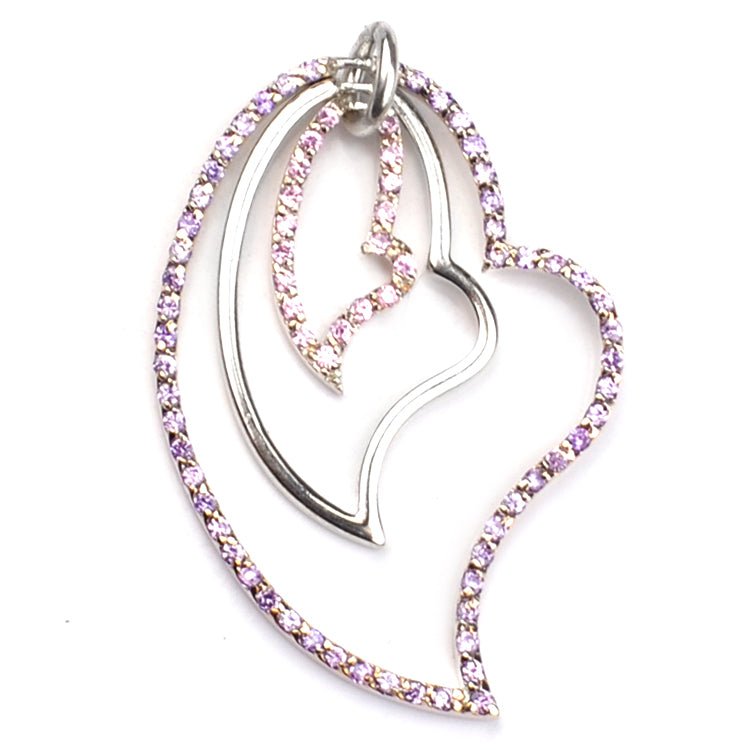 Sparkling Silver Heart Pendant