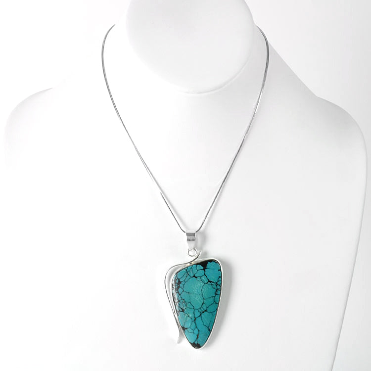 Dark Turquoise with Silver Pendant