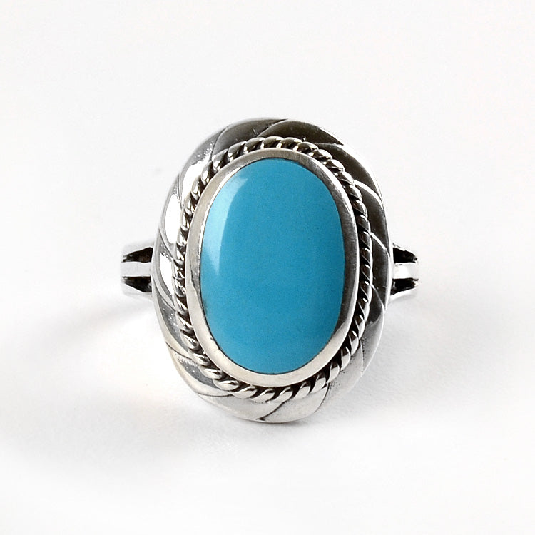 The Turquoise Oval in Sterling Silver Ring