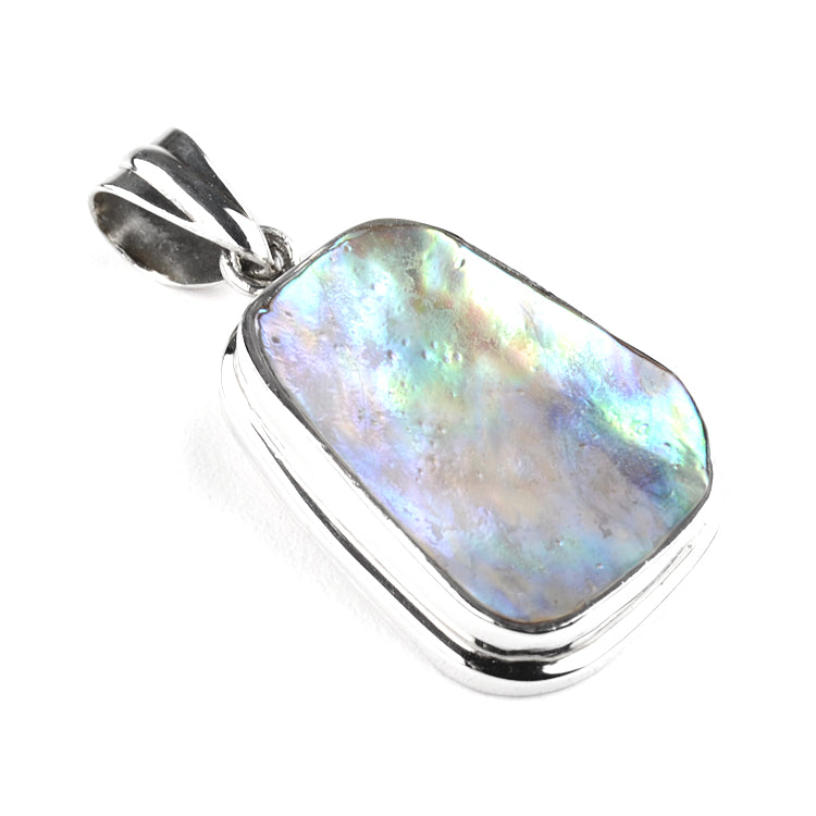 Natural Abalone Silver Pendant