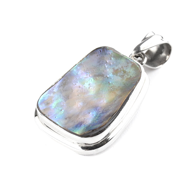 Natural Abalone Silver Pendant