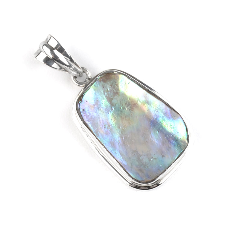 Natural Abalone Silver Pendant