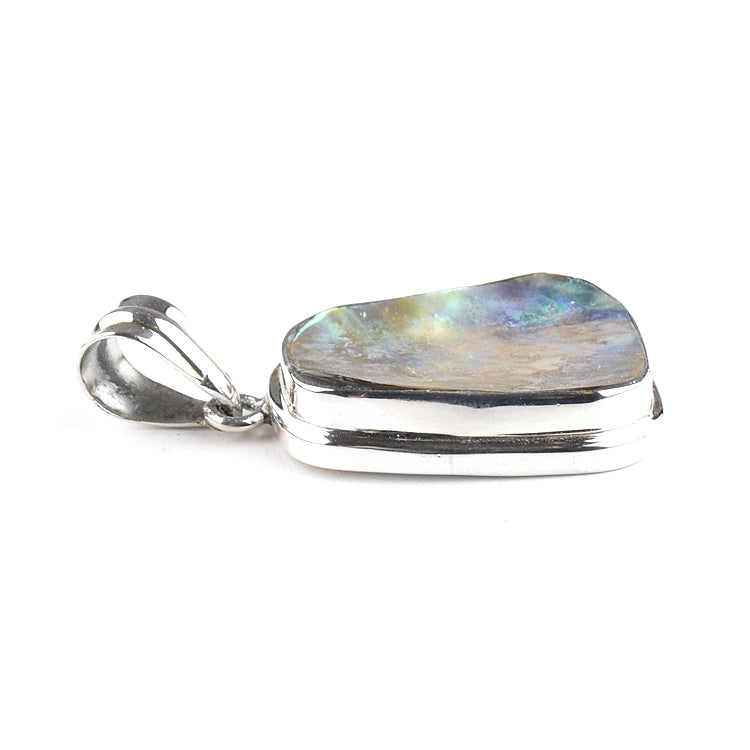 Natural Abalone Silver Pendant