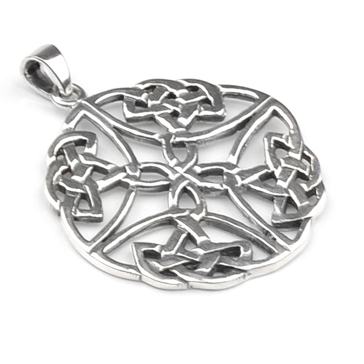 Round Celtic Silver Pendant