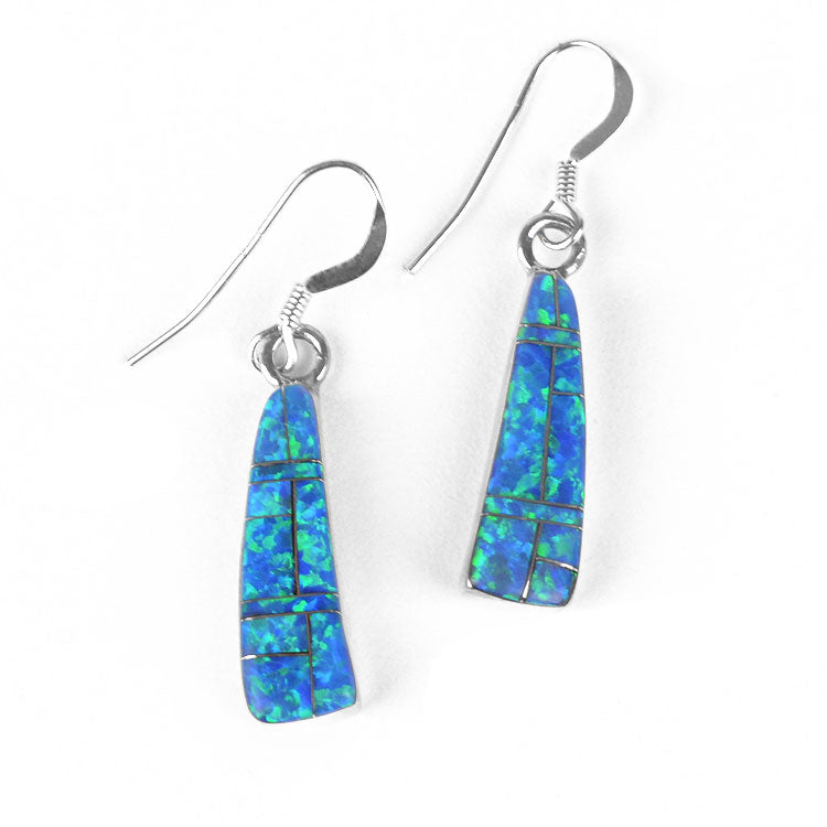 Blue Fire Opal Earrings