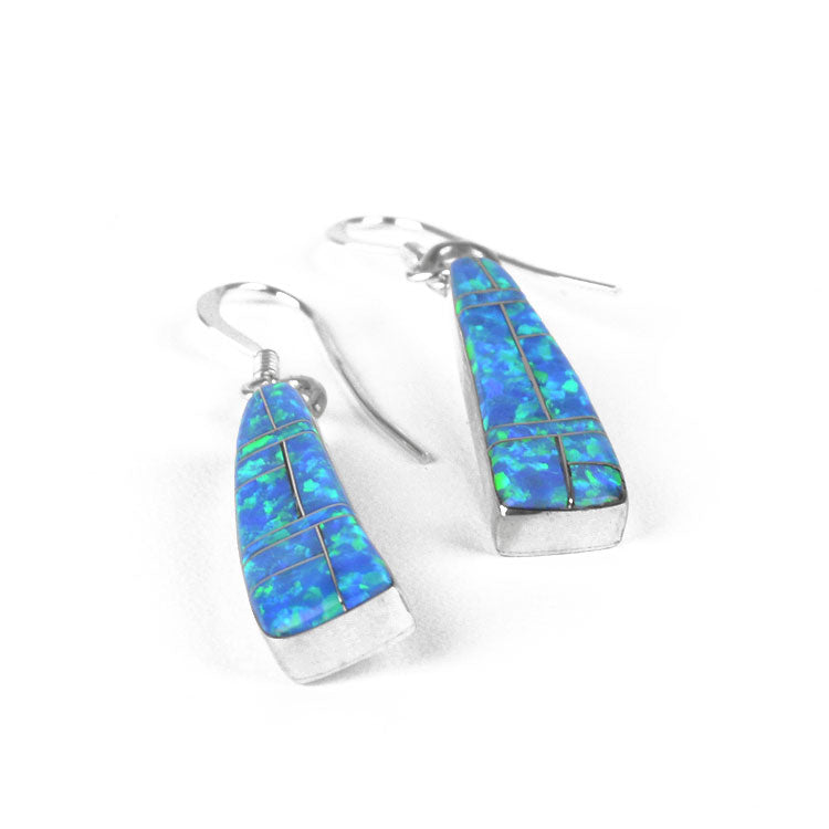 Blue Fire Opal Earrings