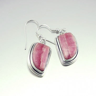 Rhodochrosite Silver Earrings