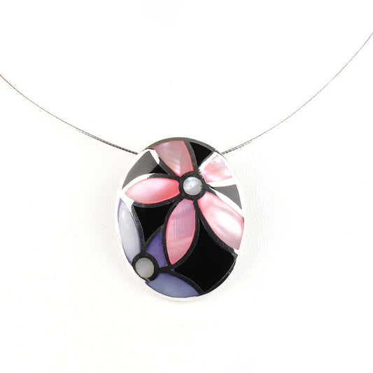 Mother of Pearl Inlay Pendant Necklace
