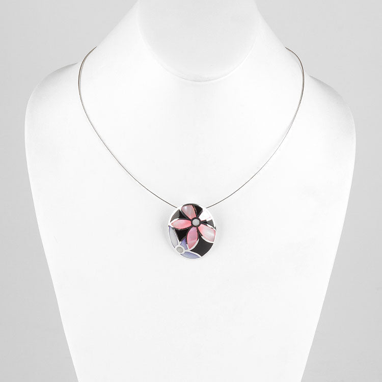 Mother of Pearl Inlay Pendant Necklace
