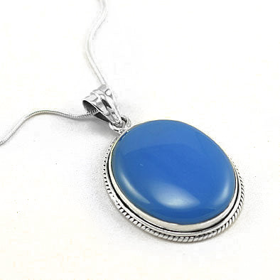 Blue Chalcedony Gemstone Pendant