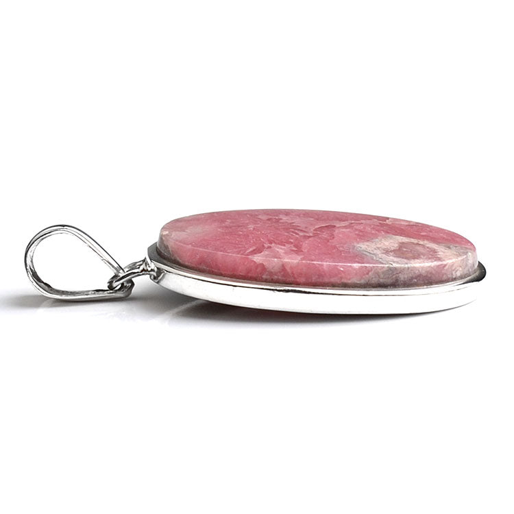 Rhodochrosite Gem in Silver Pendant