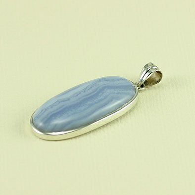 Elongated Blue Lace Agate Pendant