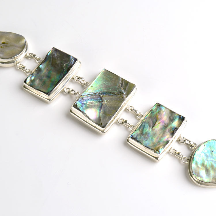 Abalone Shell Silver Toggle Bracelet