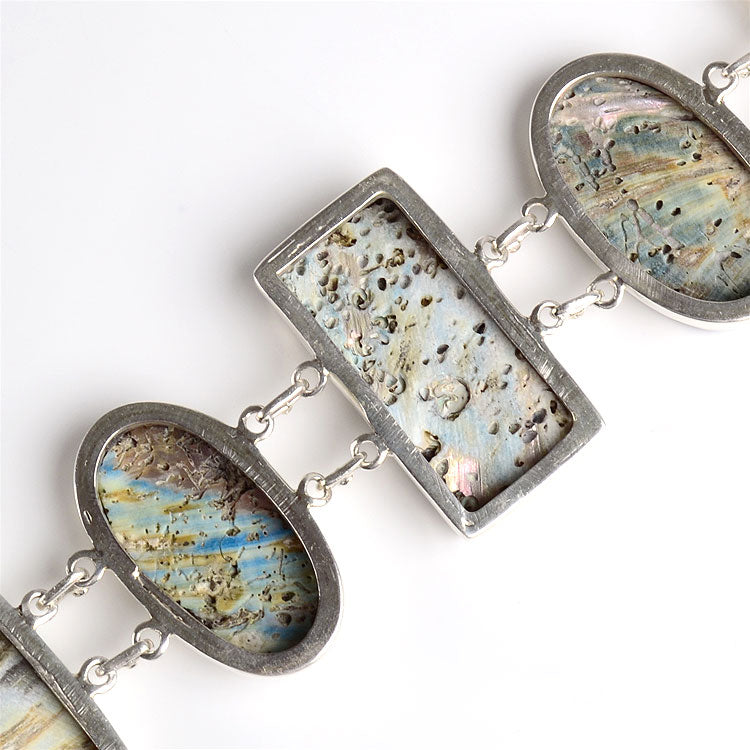 Abalone In Silver Toggle Bracelet