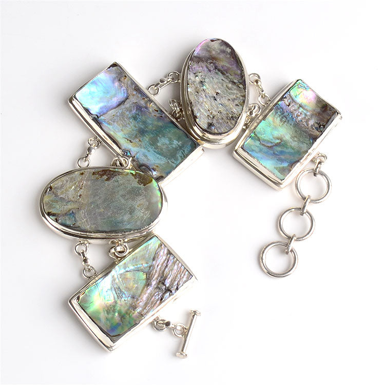 Abalone In Silver Toggle Bracelet