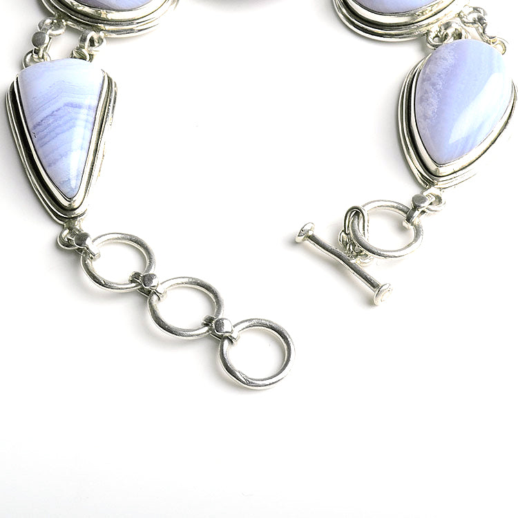 Blue Lace Agate Toggle Bracelet