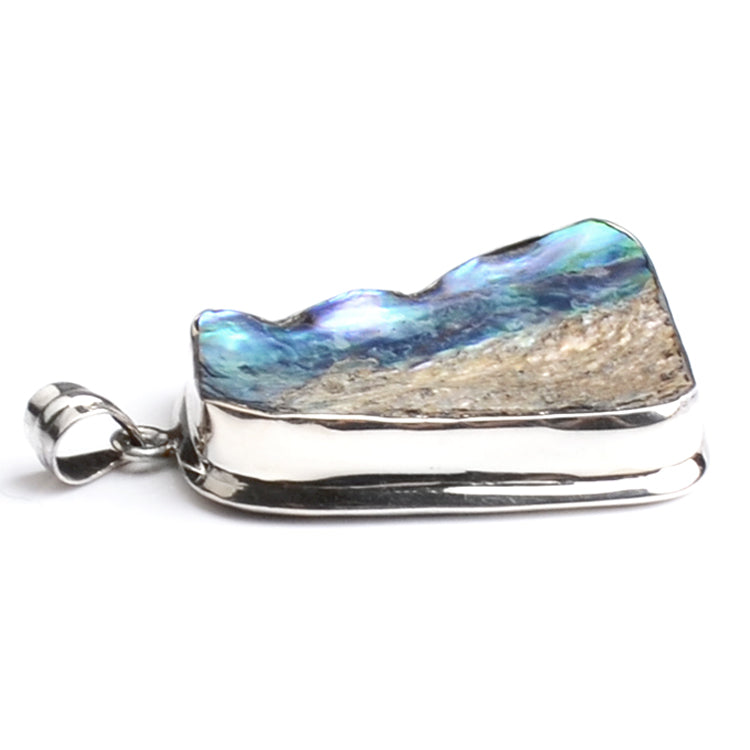 2 1-4" Rare Abalone Silver Pendant