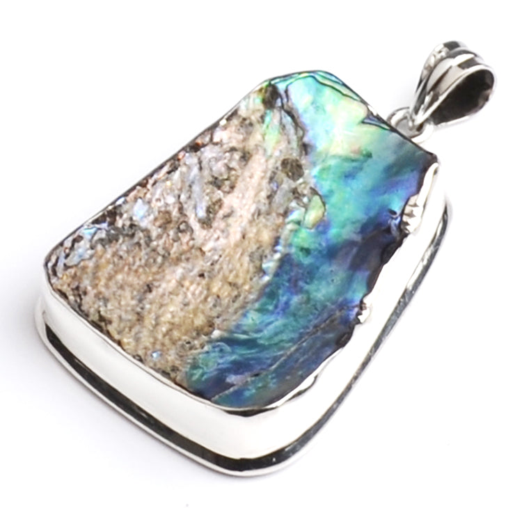 2 1-4" Rare Abalone Silver Pendant