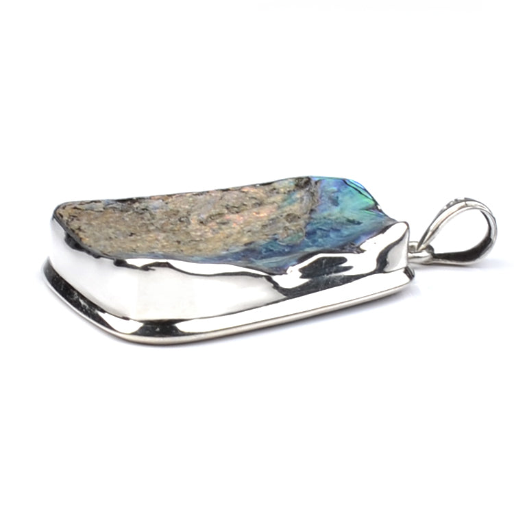 2 1-4" Rare Abalone Silver Pendant