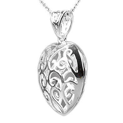Sterling Silver Filigree Heart Pendant