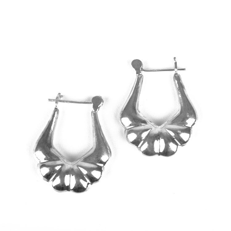 Silver Scalloped Style Earrings