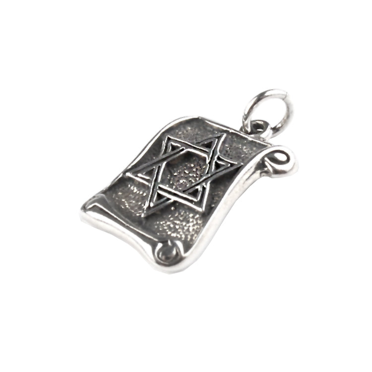 Sterling Silver Jewish Scroll Pendant
