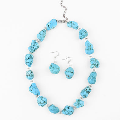 Dyed Howlite Turquoise Fashion Set