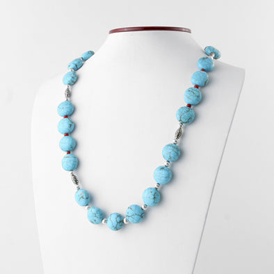 Natural Turquoise Necklace & Earrings Set